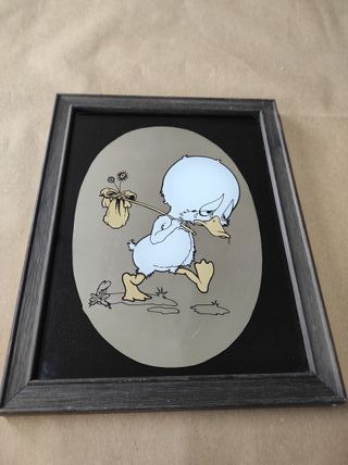 specchio vintage anatra sad duck