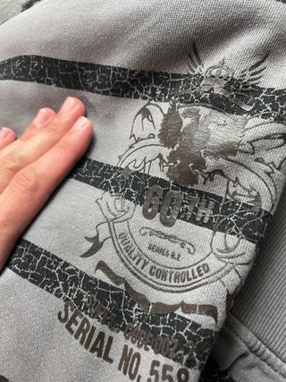Sudadera gris rayas vintage