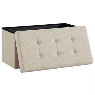 Puff almacenaje gris - 76x38x35cm