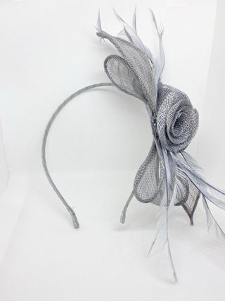Tocado Plata - Diadema con plumas Nuevo
