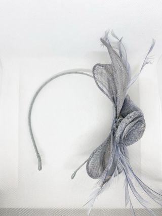 Tocado Plata - Diadema con plumas Nuevo