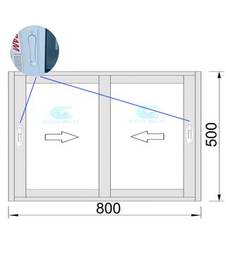 Ventana de PVC Corredera 800x500 Blanca Mate