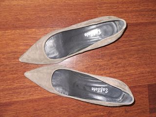 Zapatos de tacón de aguja, de ante marrón