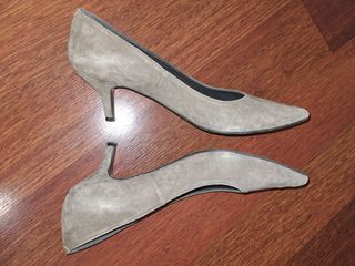 Zapatos de tacón de aguja, de ante marrón