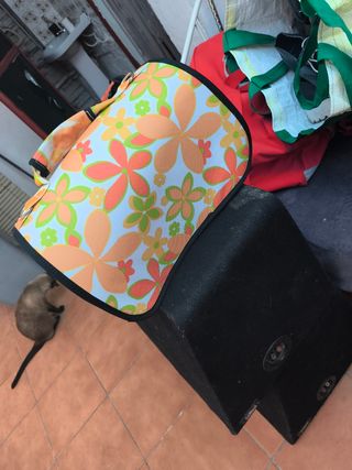 Transportín gato - naranja y blanco