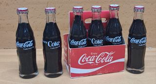 6 Mini Botellas Coca-Cola USA 70s