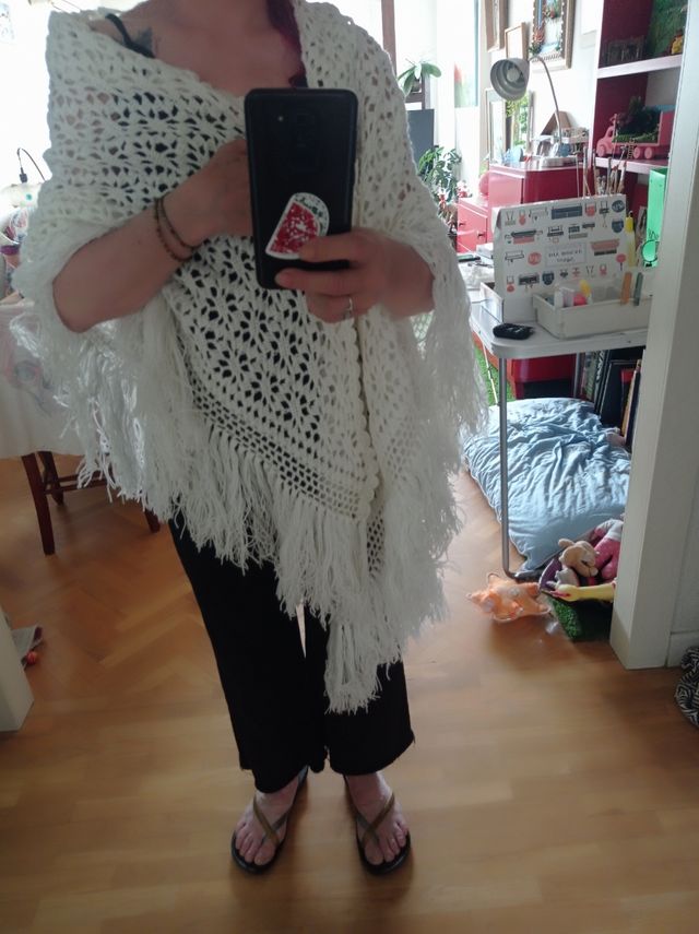 Chal toquilla blanco