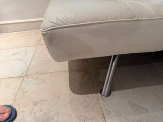 Sofá cama blanco piel - metal