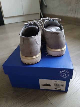 Zapatos niño, grises, talla 34