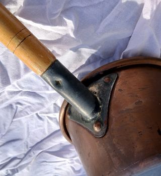 Paiolo rame manico legno