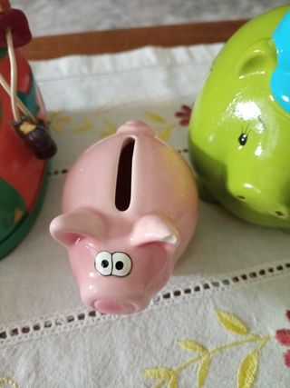 4 huchas infantiles: cerdito, tigre, gato y más