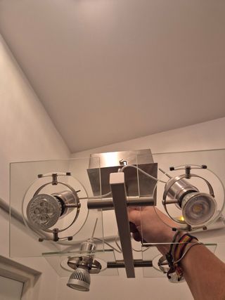 Lampara Ikea 4 luces - Acero y cristal