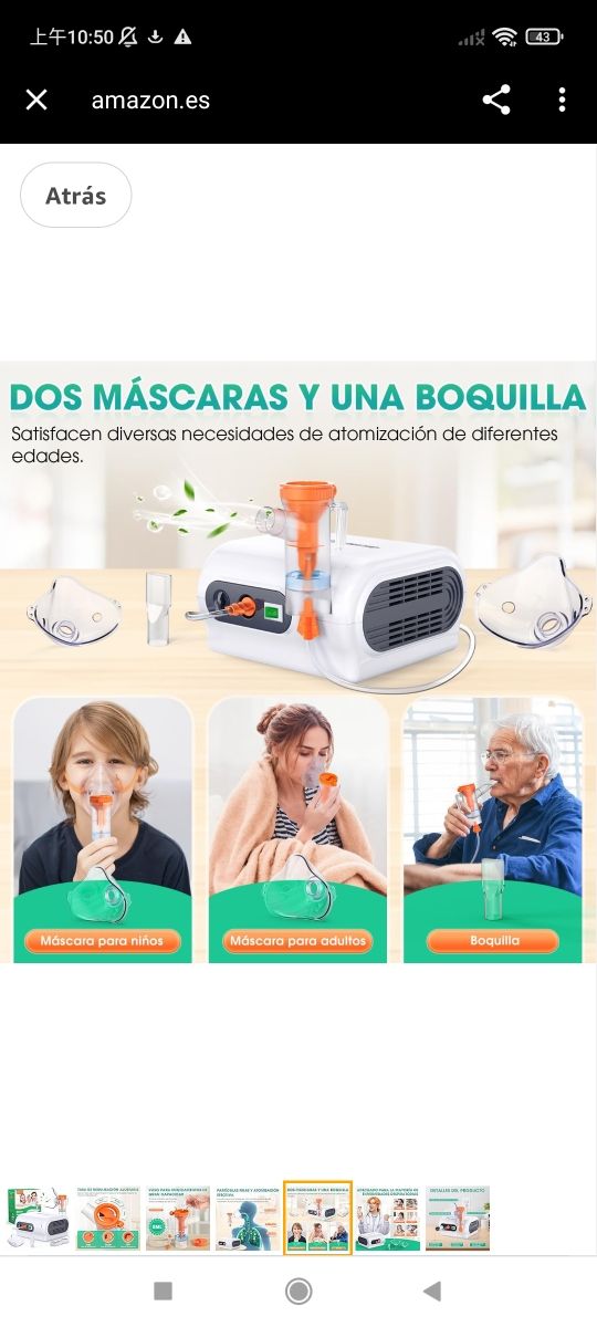 Eyenurse Nebulizador para adultos y niños, nebuliz