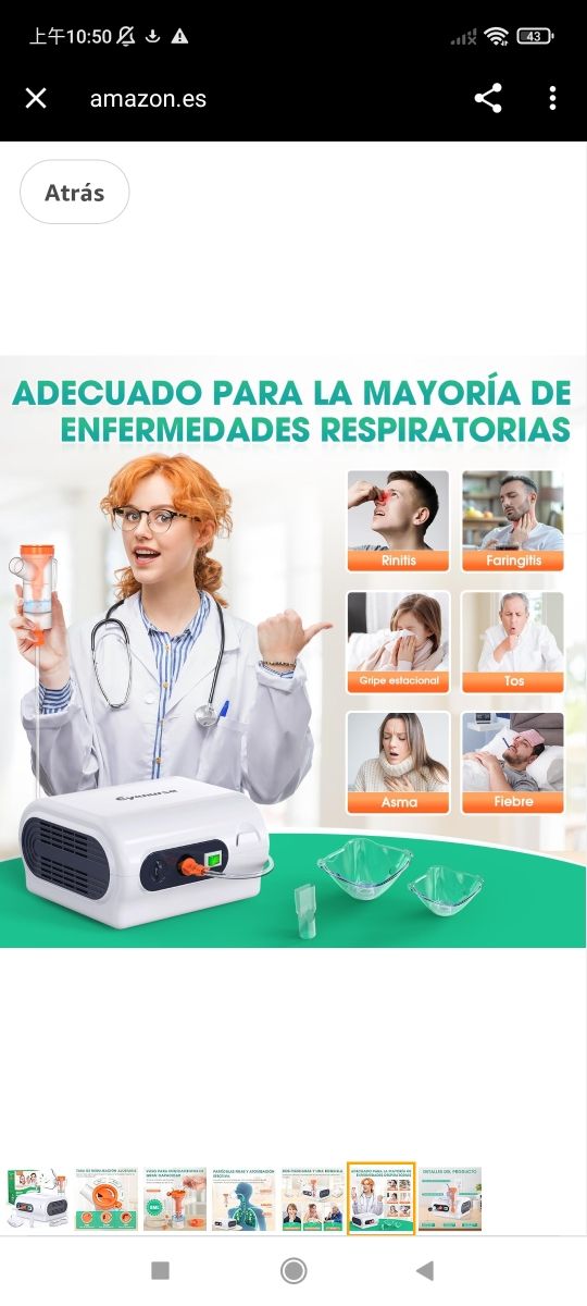 Eyenurse Nebulizador para adultos y niños, nebuliz