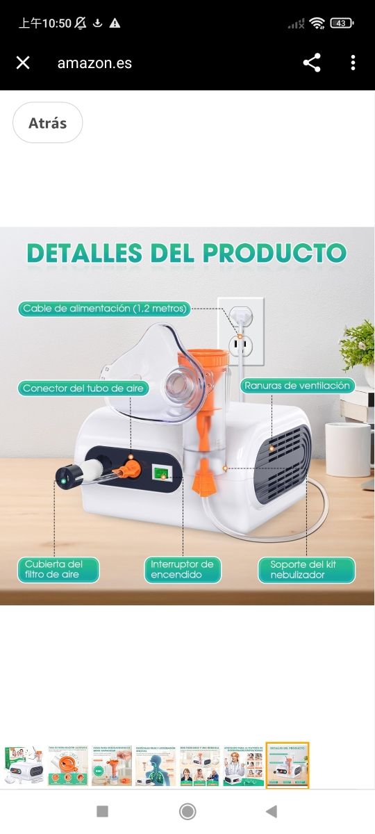 Eyenurse Nebulizador para adultos y niños, nebuliz