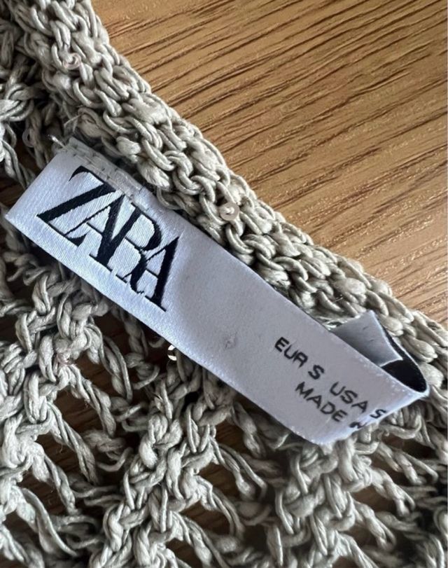 Suéter Zara beige, kaki talla S
