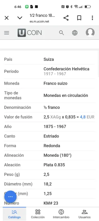 30 Monedas Plata Medio Franco Suizo