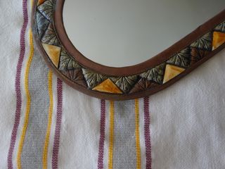 ESPEJO ARTESANAL CON INCRUSTACIONES DE ESTAÑO