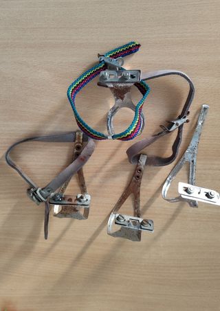 Mandos cambio y freno, calapies bici antigua