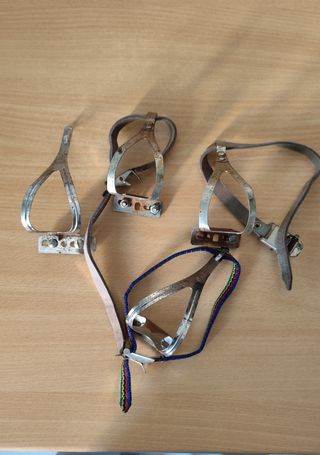 Mandos cambio y freno, calapies bici antigua