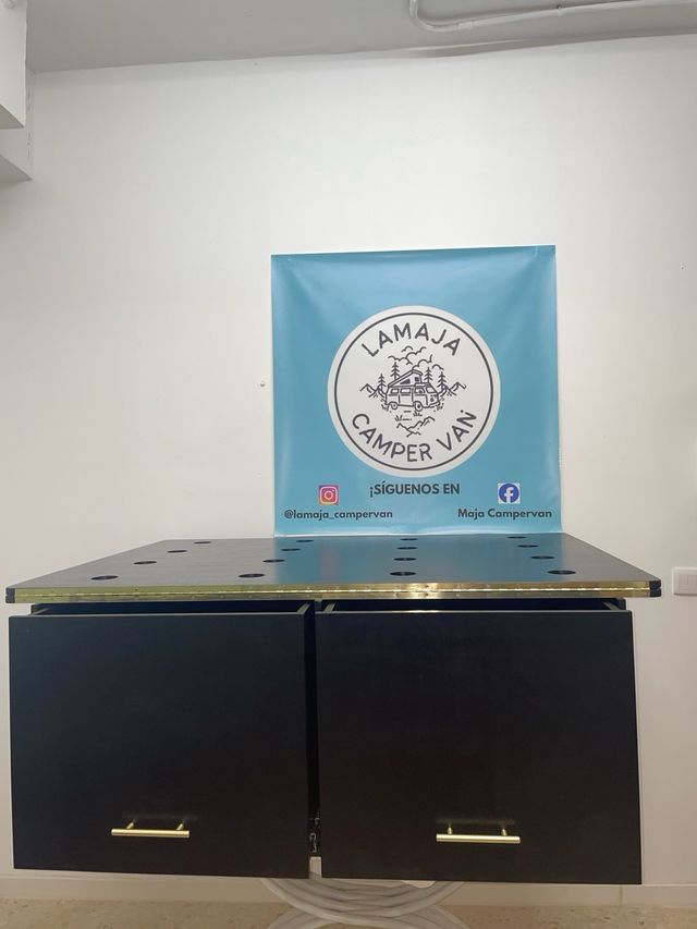 Mueble cocina camper negro