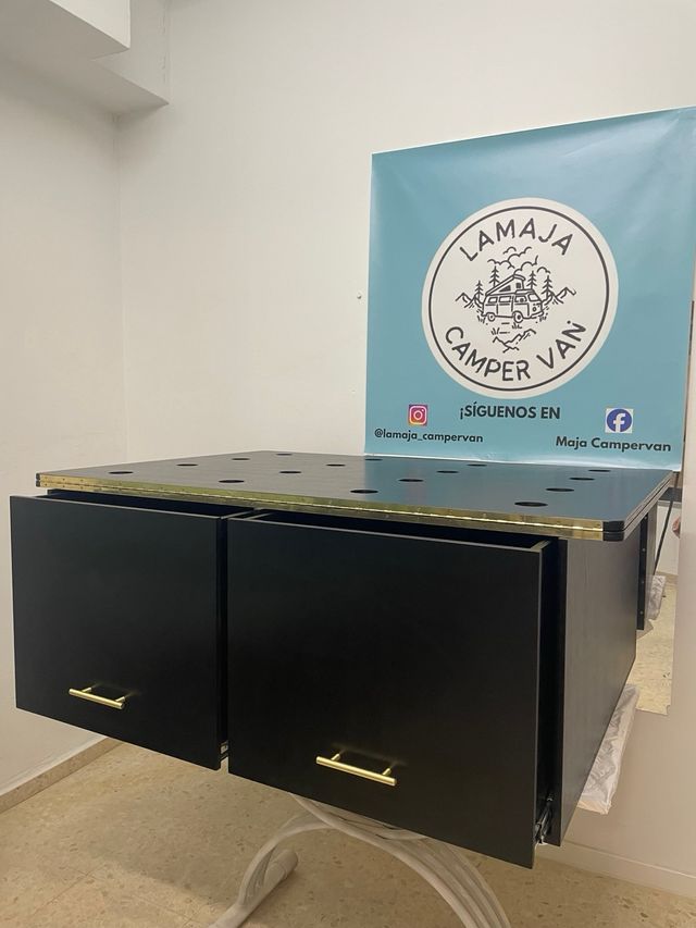 Mueble cocina camper negro