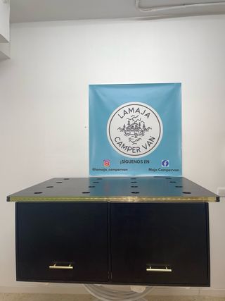 Mueble cocina camper negro