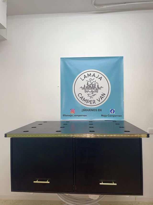 Mueble cocina camper negro