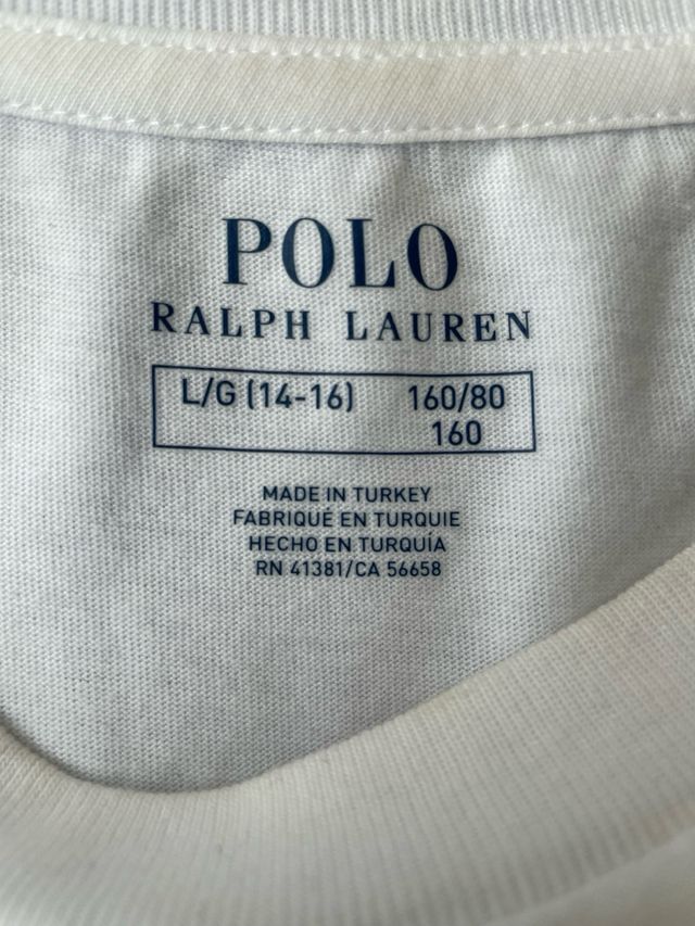 T-Shirt Polo Ralph Lauren bianca. in cotone .