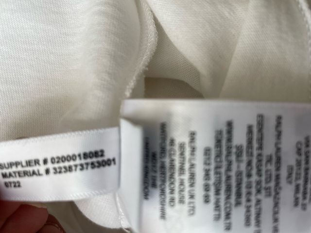 T-Shirt Polo Ralph Lauren bianca. in cotone .