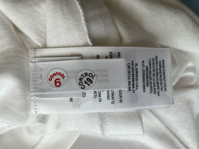 T-Shirt Polo Ralph Lauren bianca. in cotone .