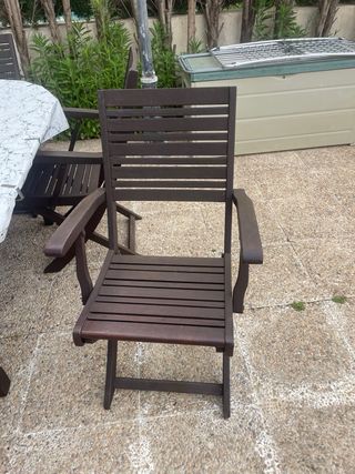 Mesa+sillas jardín madera teka extensible