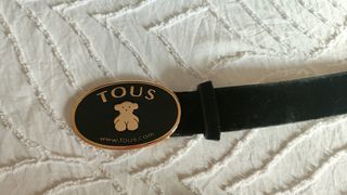 Cinturón Tous negro efecto pelo