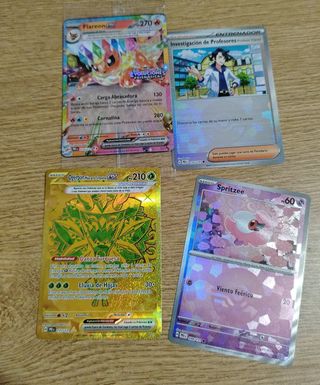 Cartas Pokémon: Flareon, Ogerpon, Spritzee