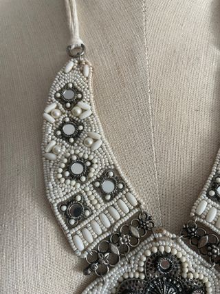 Collar artesanal plata blanco