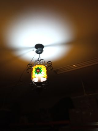 Lámpara techo vintage metal y cristal