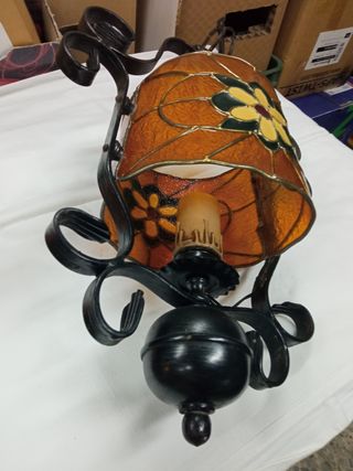 Lámpara techo vintage metal y cristal