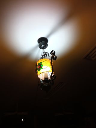 Lámpara techo vintage metal y cristal