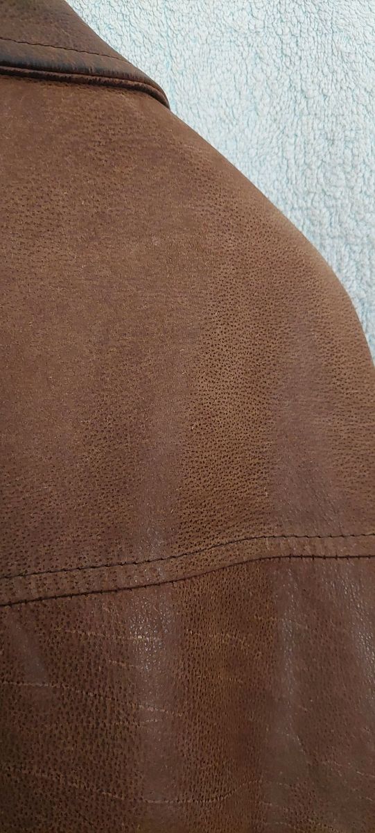 Giubbotto Pelle Marrone Uomo