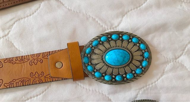 Cinturones Piel - turquesa lote de 5