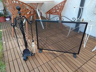 Salvachispas y juego accesorios chimenea