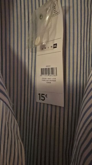 Camisa rayas azul blanco - Talla xxl
