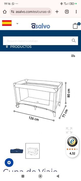 Cuna viaje bebé - Azul