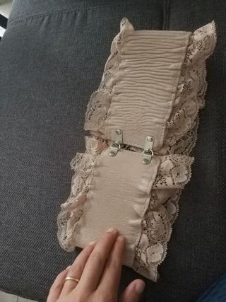 Cinta elastica pizzo rosa antico XS