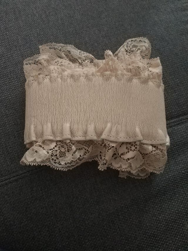 Cinta elastica pizzo rosa antico XS