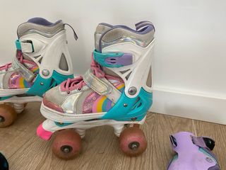 Patines niña 4 ruedas - Rosa-Turquesa