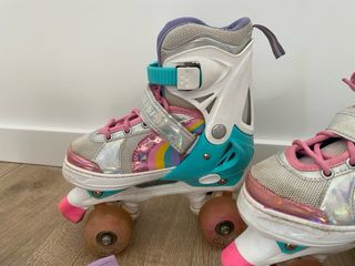 Patines niña 4 ruedas - Rosa-Turquesa
