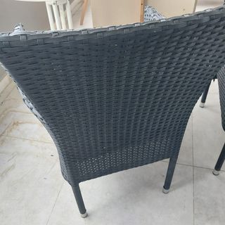 2 Sillas jardín ratán negras