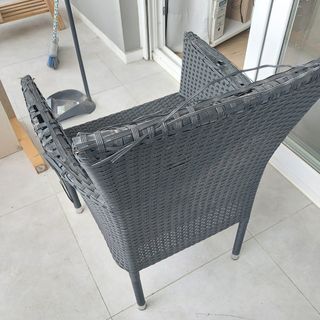 2 Sillas jardín ratán negras