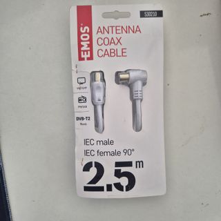 EMOS Cable coaxial de antena de 2,5 m
